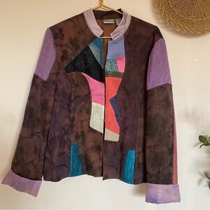 Chico's Design Mixed Patchwork Blazer Jacket